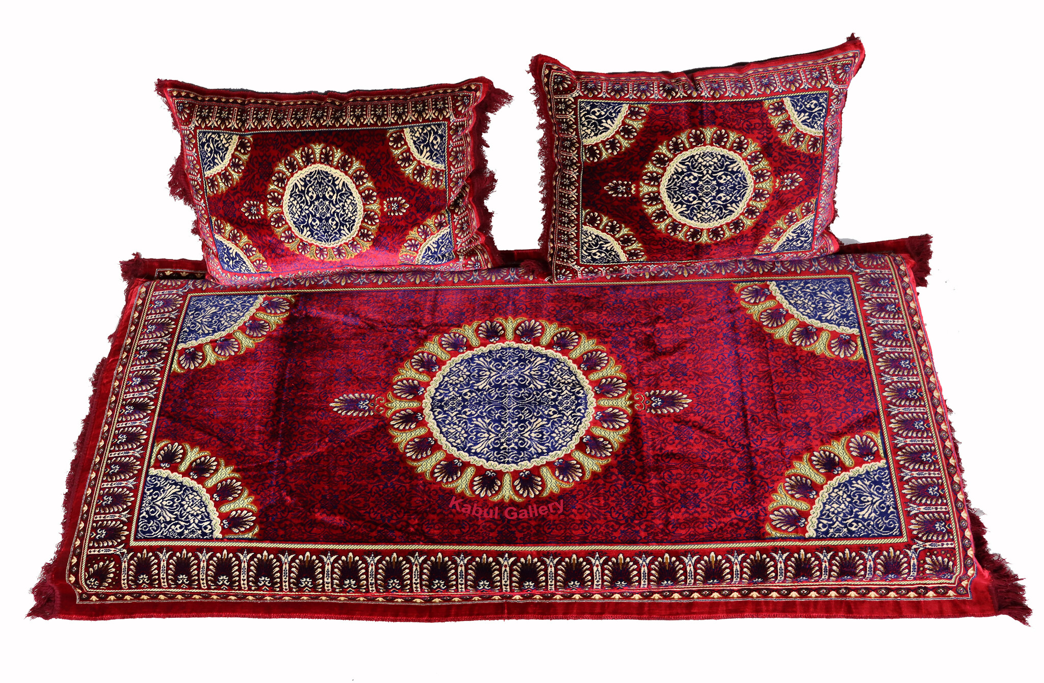 Set of 3 Pcs 1x Mattress + 2x cushions orient Afghan nomad pillow ru 