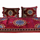 Set of 3 Pcs  1x Mattress  + 2x cushions orient Afghan nomad pillow rug seat floor cushion 1001-night Seating  majlis Toshak توشک   Red 23RMD