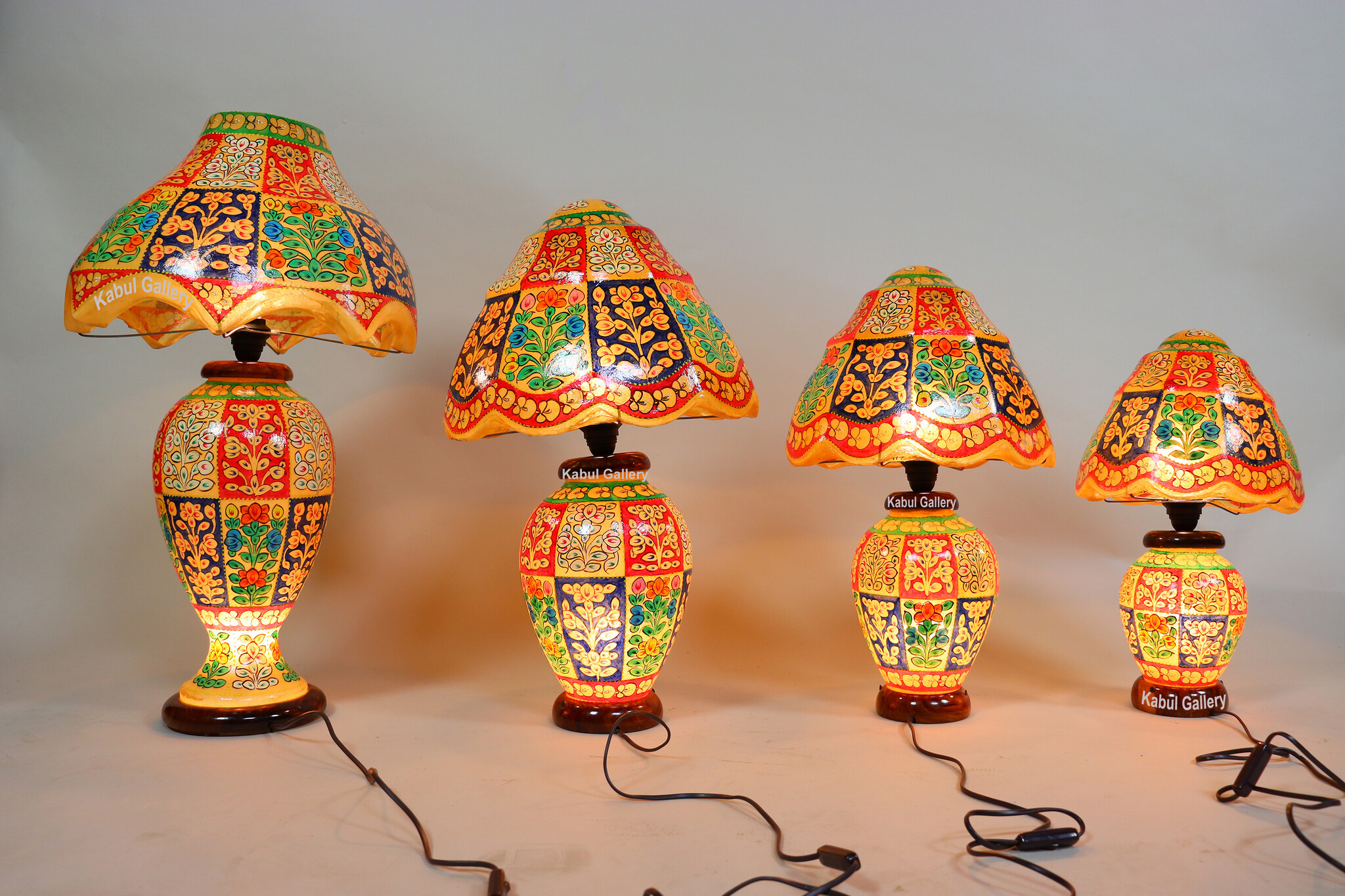 oriental hand made and  Hand Painted Camel Skin leather Lamp table lamp night lamp from Multan Pakistan 23/1