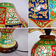 oriental hand made and  Hand Painted Camel Skin leather Lamp table lamp night lamp from Multan Pakistan 23/1