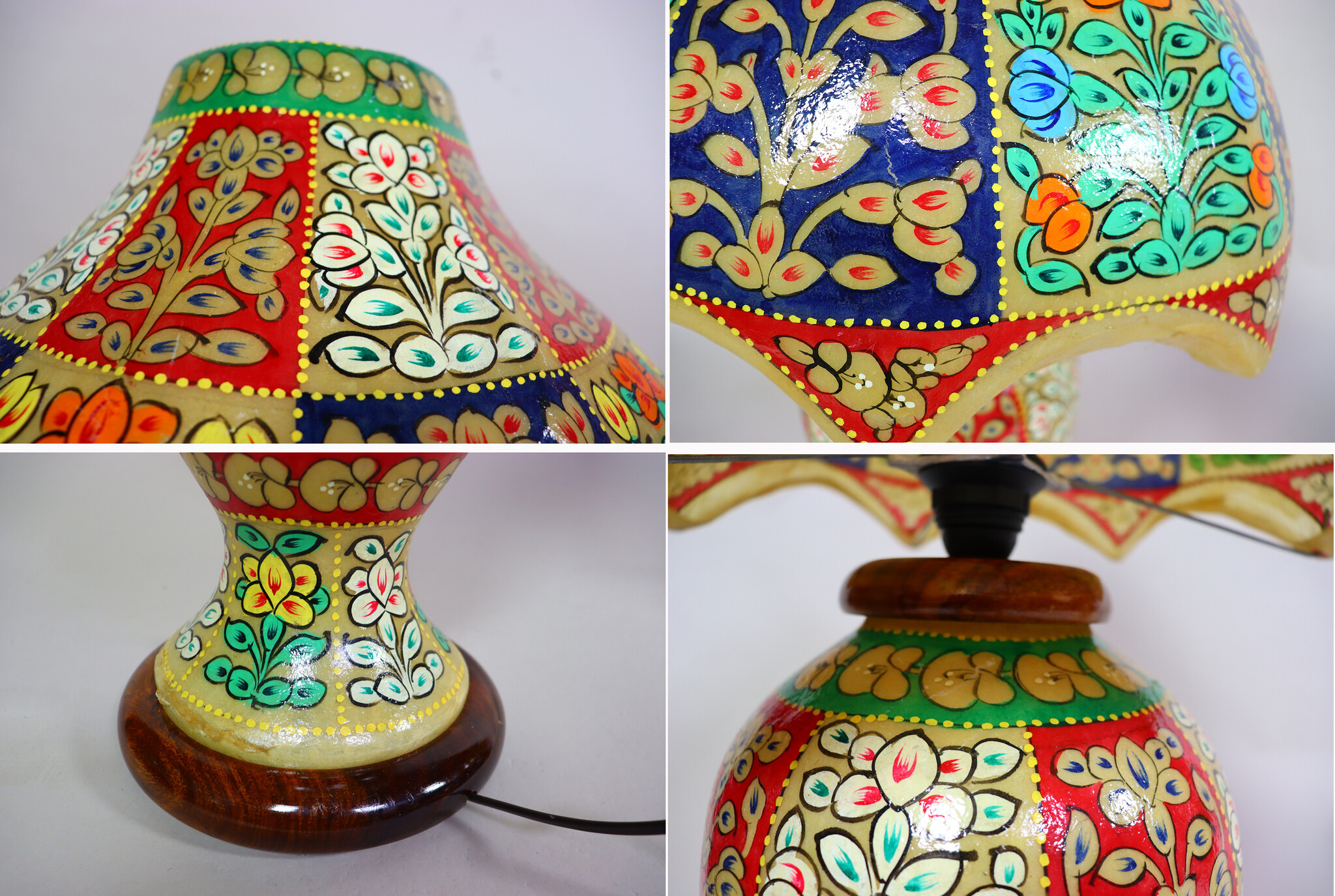 orientalische handbemalte Lampe Kamelleder Tischlampe Nachttischlamp Tischleuchte Nachtlampe Stehleuchte Handarbeit aus Multan Pakistan 23/ 1