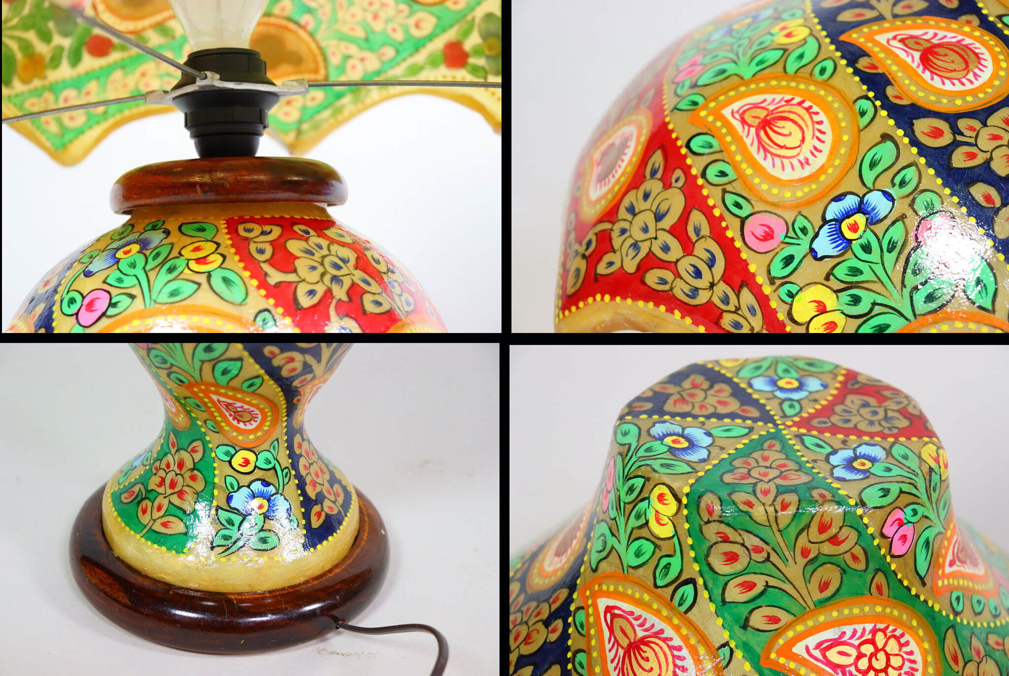 oriental hand made and  Hand Painted Camel Skin leather Lamp table lamp night lamp from Multan Pakistan 23/2