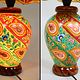 oriental hand made and  Hand Painted Camel Skin leather Lamp table lamp night lamp from Multan Pakistan 23/2