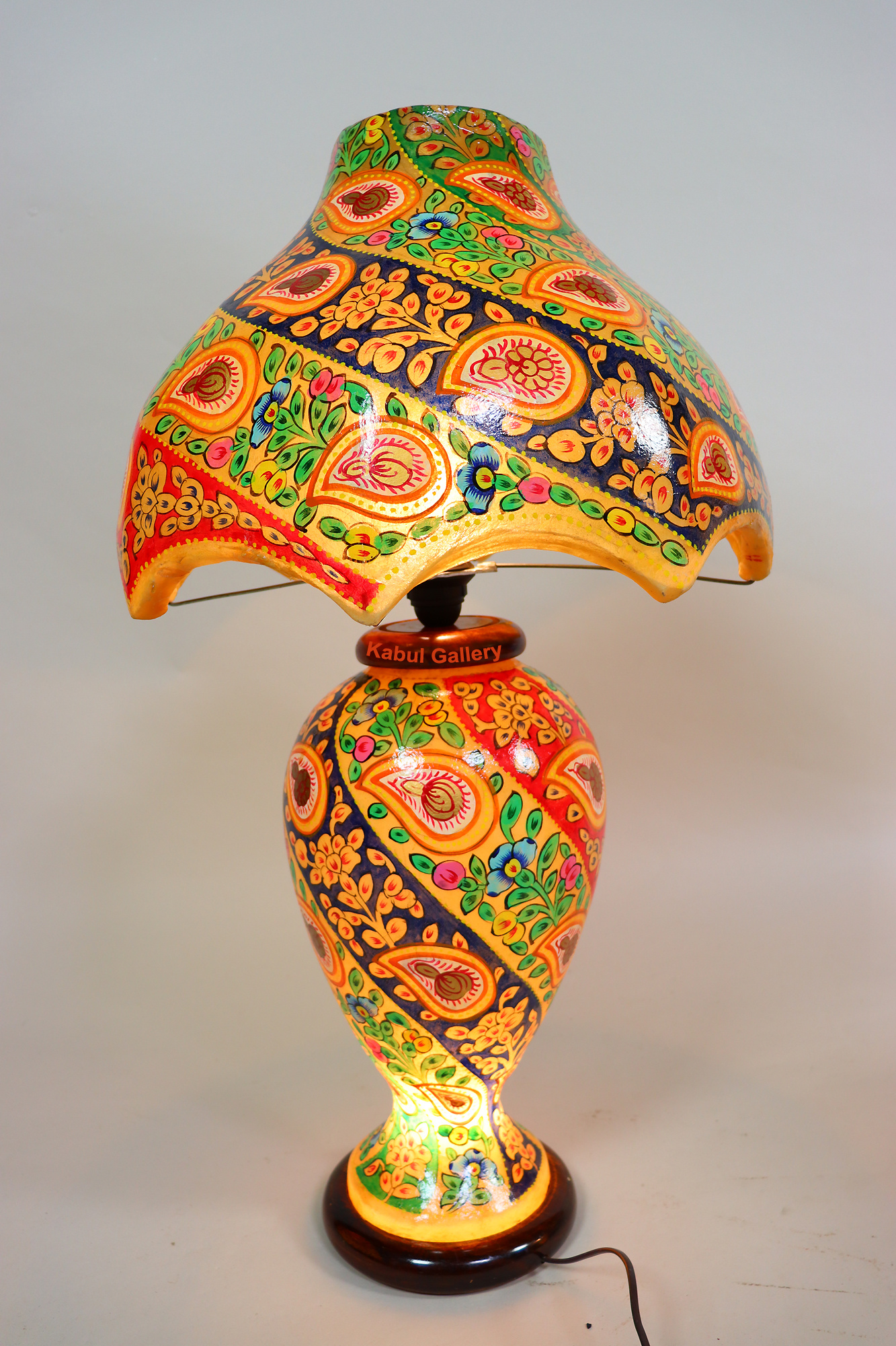 oriental hand made and  Hand Painted Camel Skin leather Lamp table lamp night lamp from Multan Pakistan 23/2