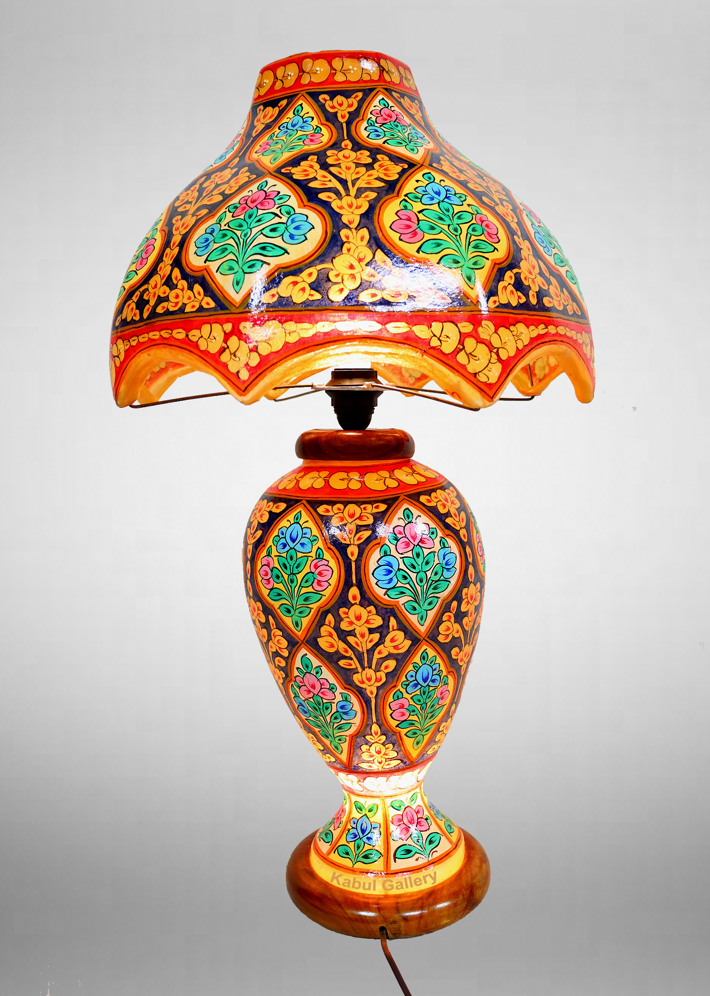 oriental hand made and  Hand Painted Camel Skin leather Lamp table lamp night lamp from Multan Pakistan 23/3
