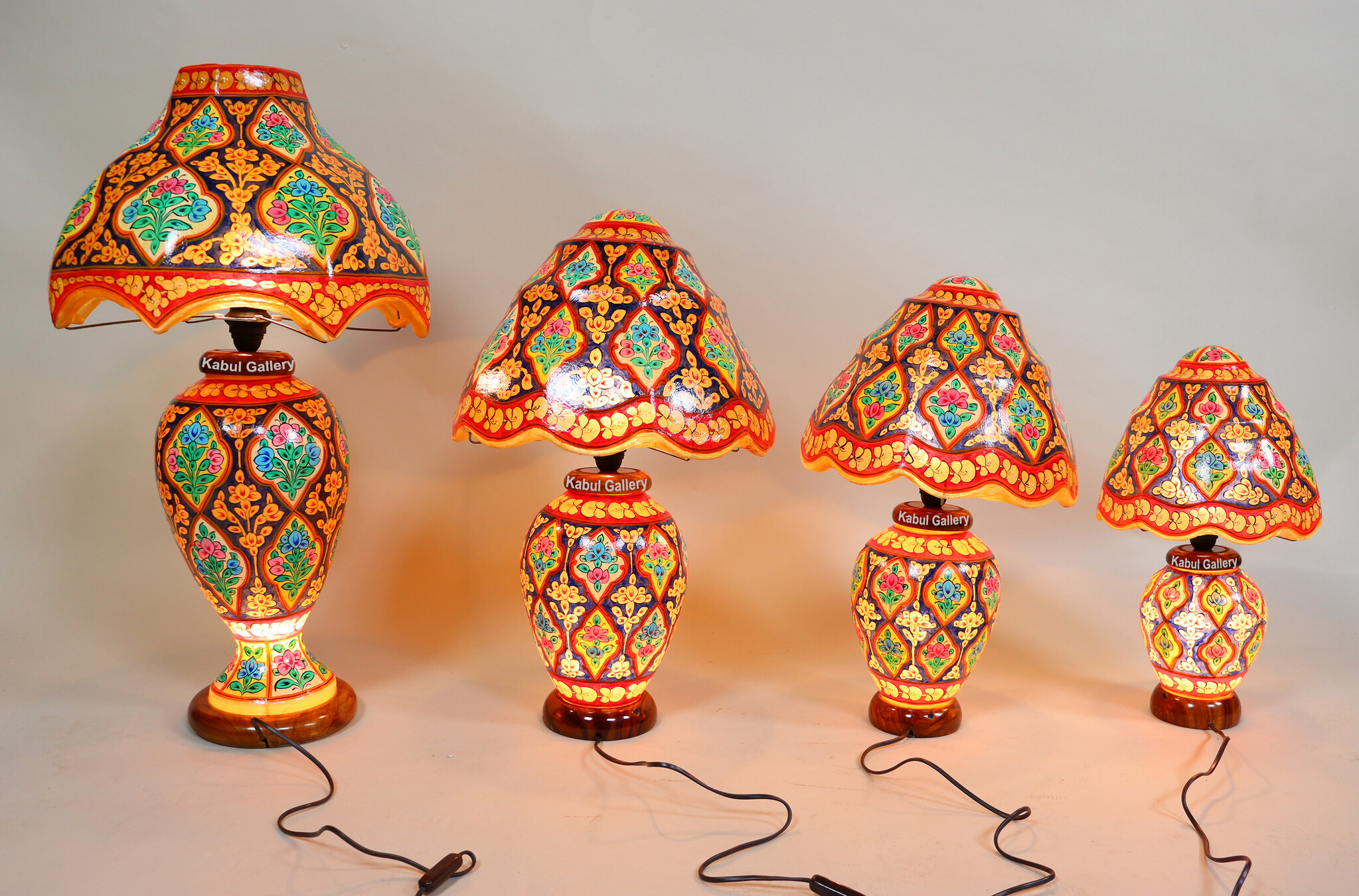 oriental hand made and  Hand Painted Camel Skin leather Lamp table lamp night lamp from Multan Pakistan 23/3