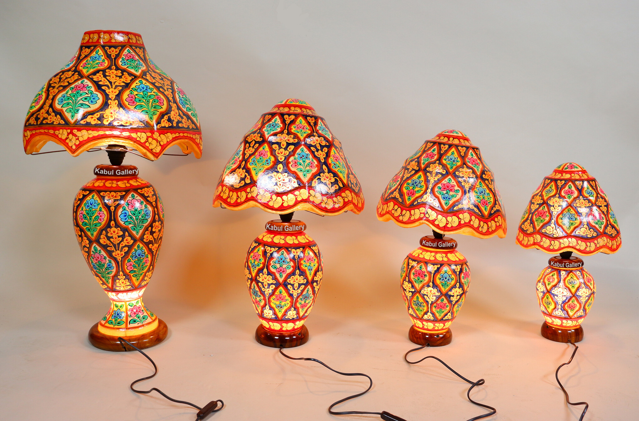 orientalische handbemalte Lampe Kamelleder Tischlampe Nachttischlamp Tischleuchte Nachtlampe Stehleuchte Handarbeit aus Multan Pakistan 23/ 3