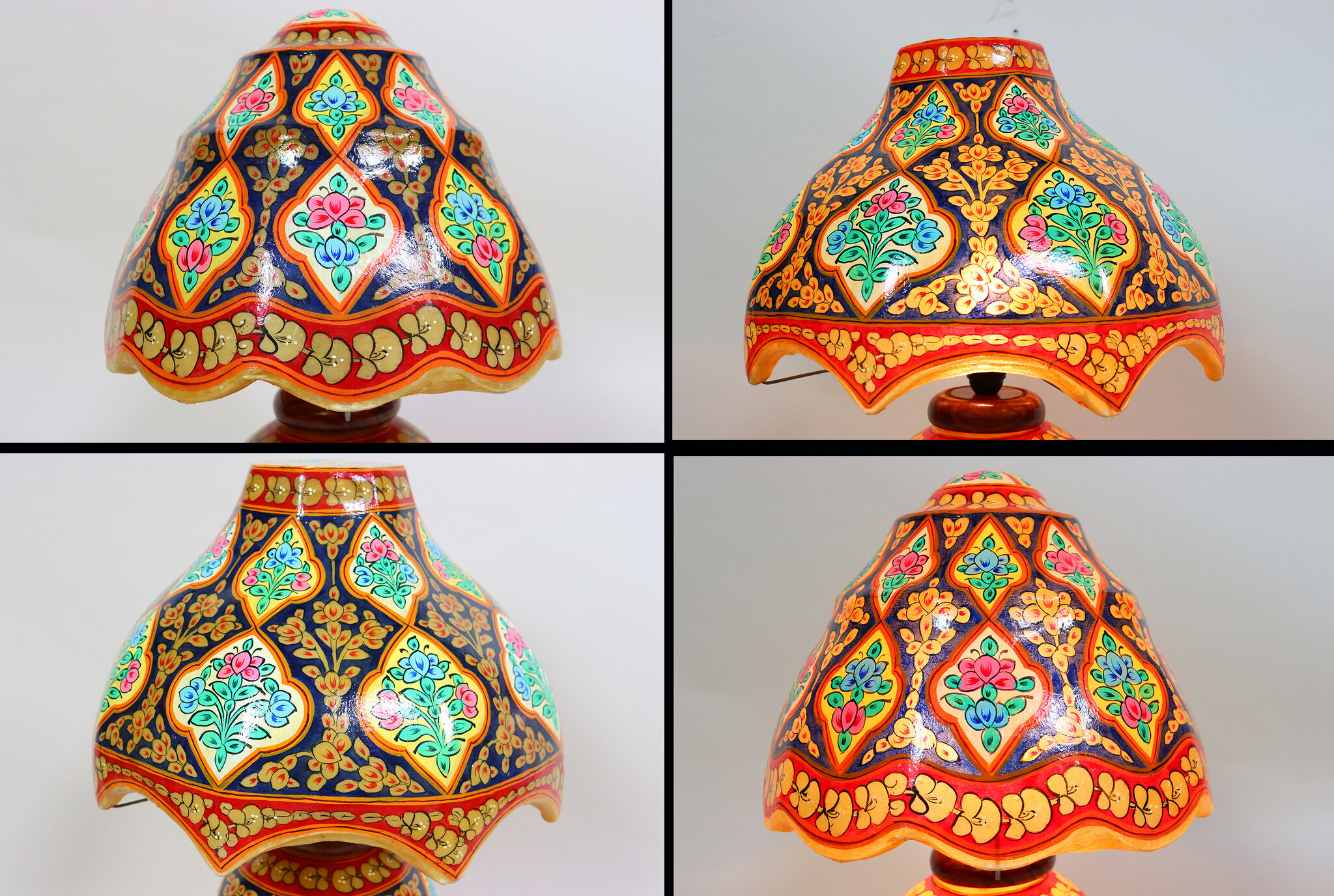 oriental hand made and  Hand Painted Camel Skin leather Lamp table lamp night lamp from Multan Pakistan 23/3