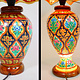 oriental hand made and  Hand Painted Camel Skin leather Lamp table lamp night lamp from Multan Pakistan 23/3