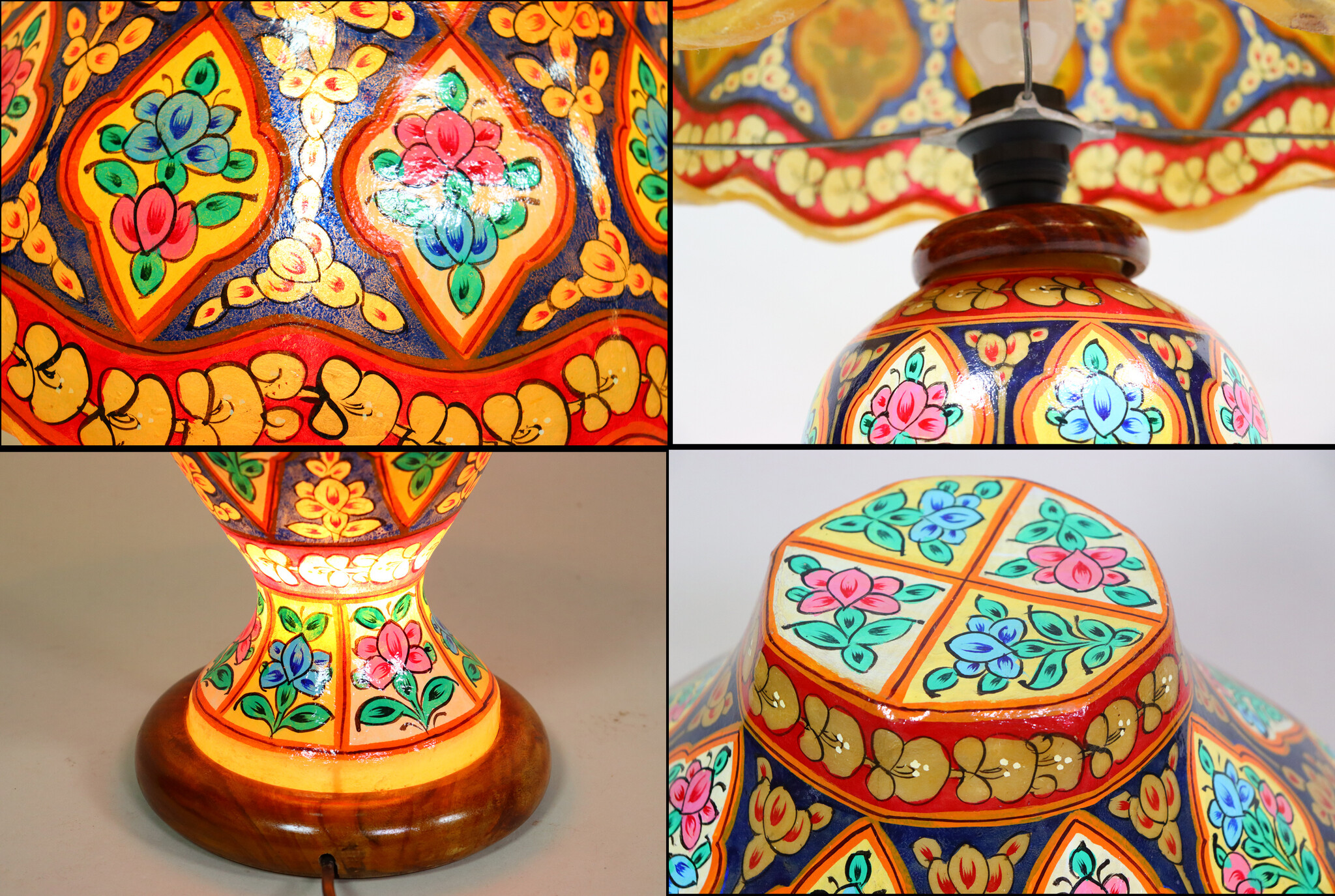 oriental hand made and  Hand Painted Camel Skin leather Lamp table lamp night lamp from Multan Pakistan 23/3