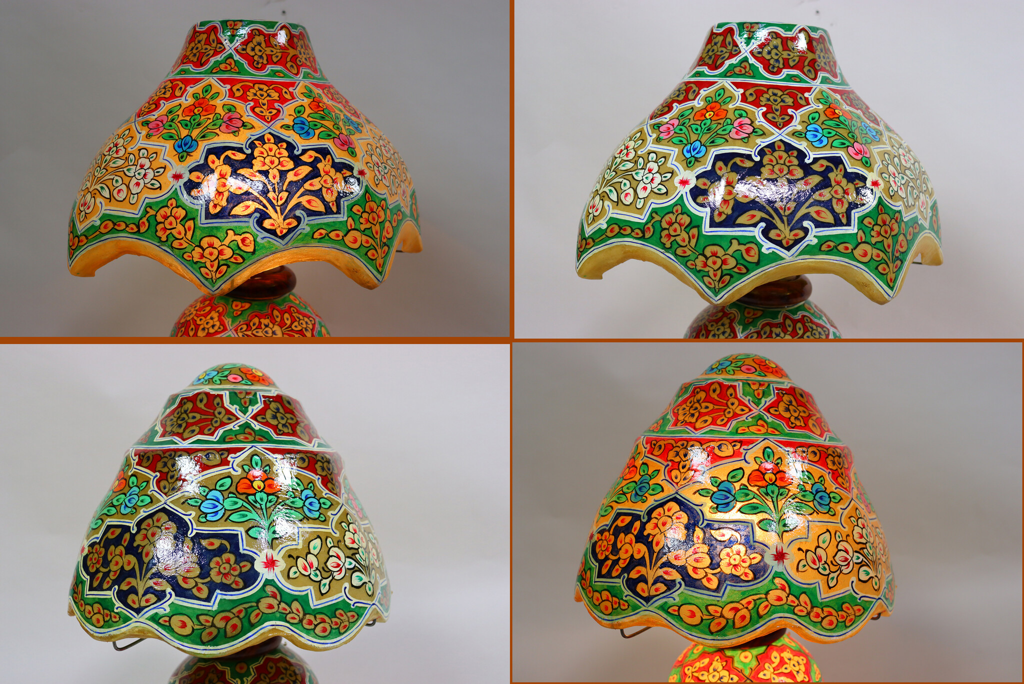 orientalische handbemalte Lampe Kamelleder Tischlampe Nachttischlamp Tischleuchte Nachtlampe Stehleuchte Handarbeit aus Multan Pakistan 23/ 4