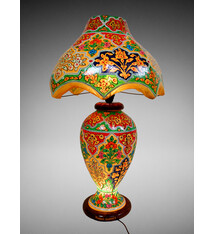 orientalische handbemalte Lampe Kamelleder Tischlampe Nachttischlamp Tischleuchte Nachtlampe Stehleuchte Handarbeit aus Multan Pakistan 23/ 4