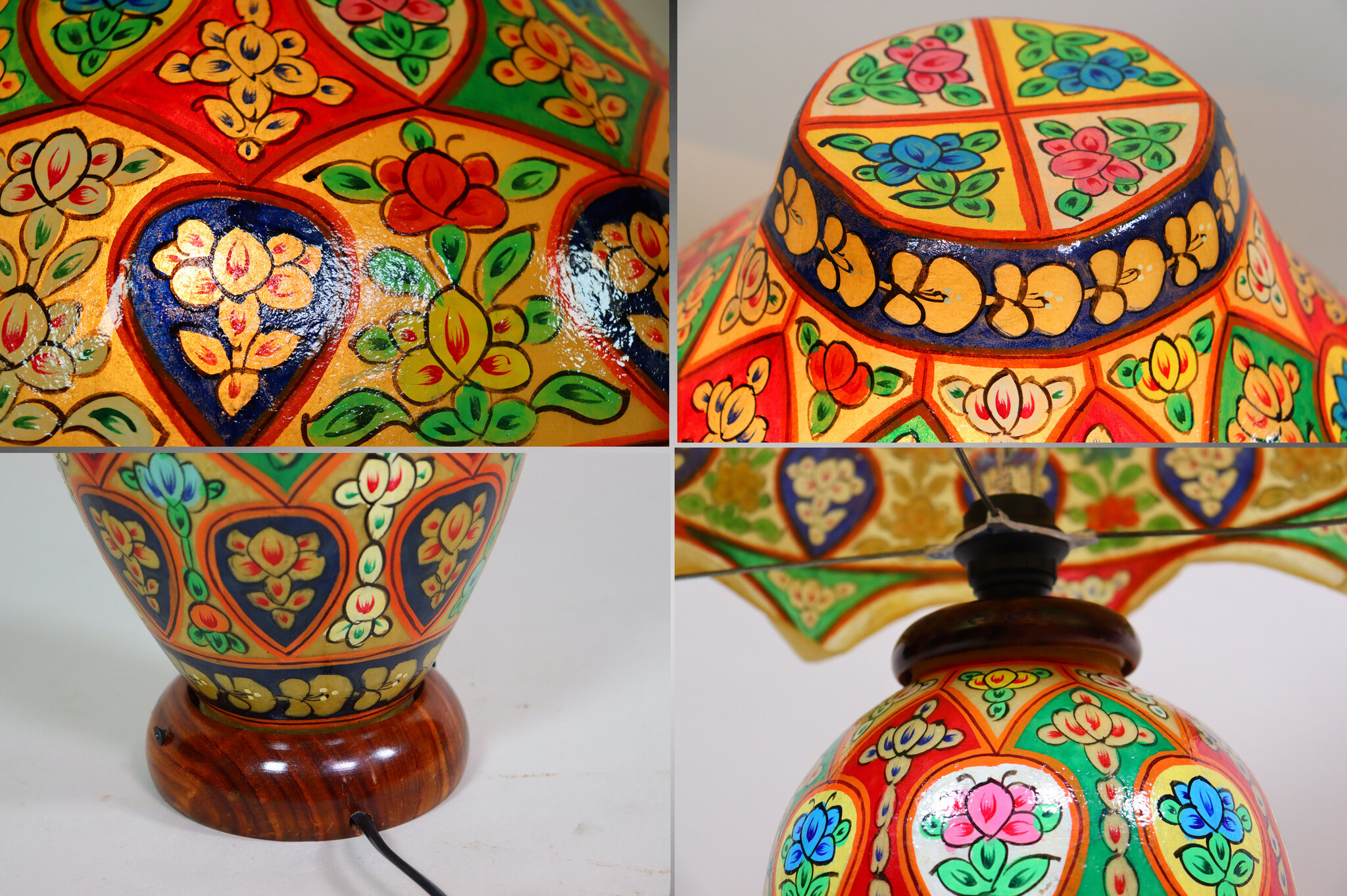 oriental hand made and  Hand Painted Camel Skin leather Lamp table lamp night lamp from Multan Pakistan 23/5