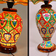 oriental hand made and  Hand Painted Camel Skin leather Lamp table lamp night lamp from Multan Pakistan 23/5