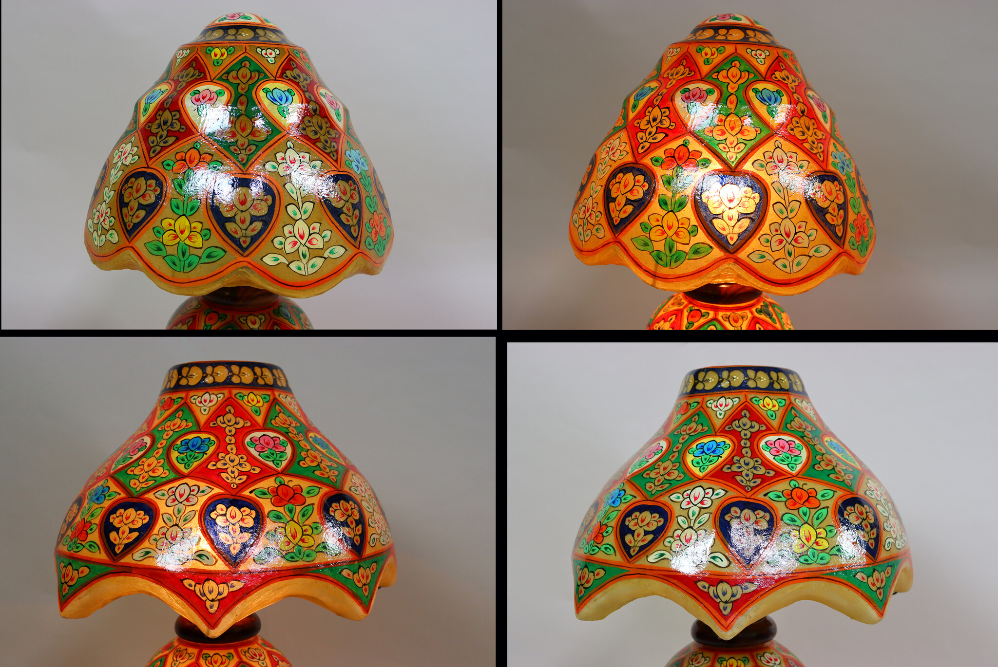 orientalische handbemalte Lampe Kamelleder Tischlampe Nachttischlamp Tischleuchte Nachtlampe Stehleuchte Handarbeit aus Multan Pakistan 23/ 5