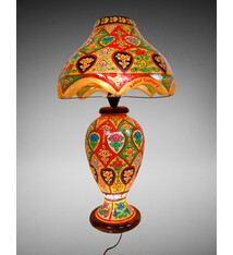 oriental hand made and  Hand Painted Camel Skin leather Lamp table lamp night lamp from Multan Pakistan 23/5