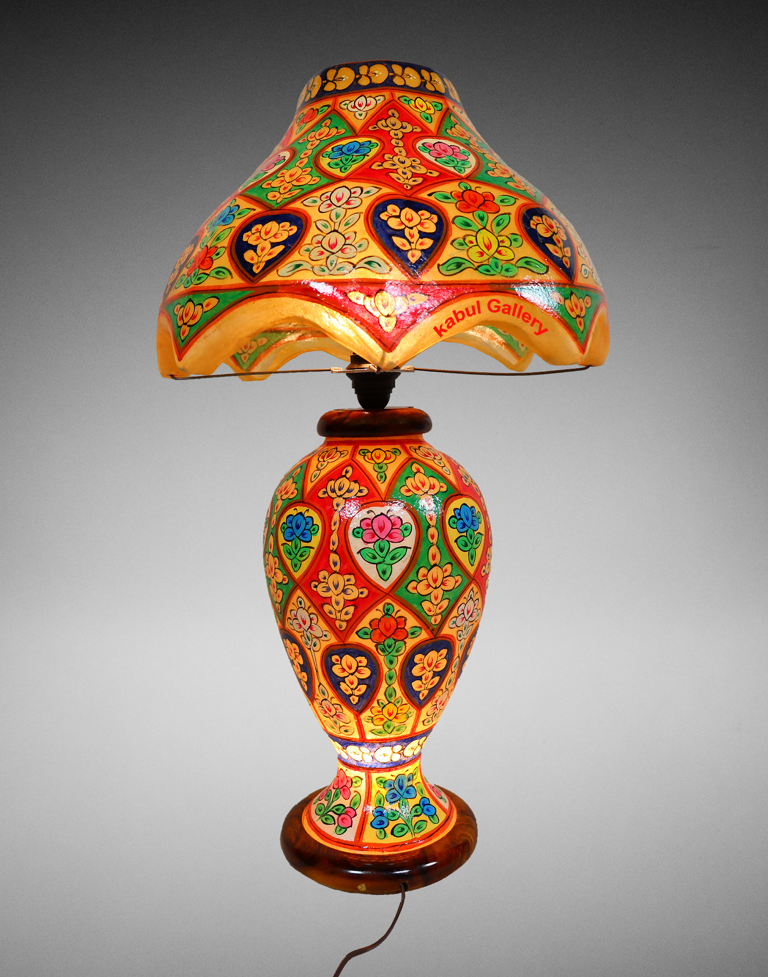 oriental hand made and  Hand Painted Camel Skin leather Lamp table lamp night lamp from Multan Pakistan 23/5