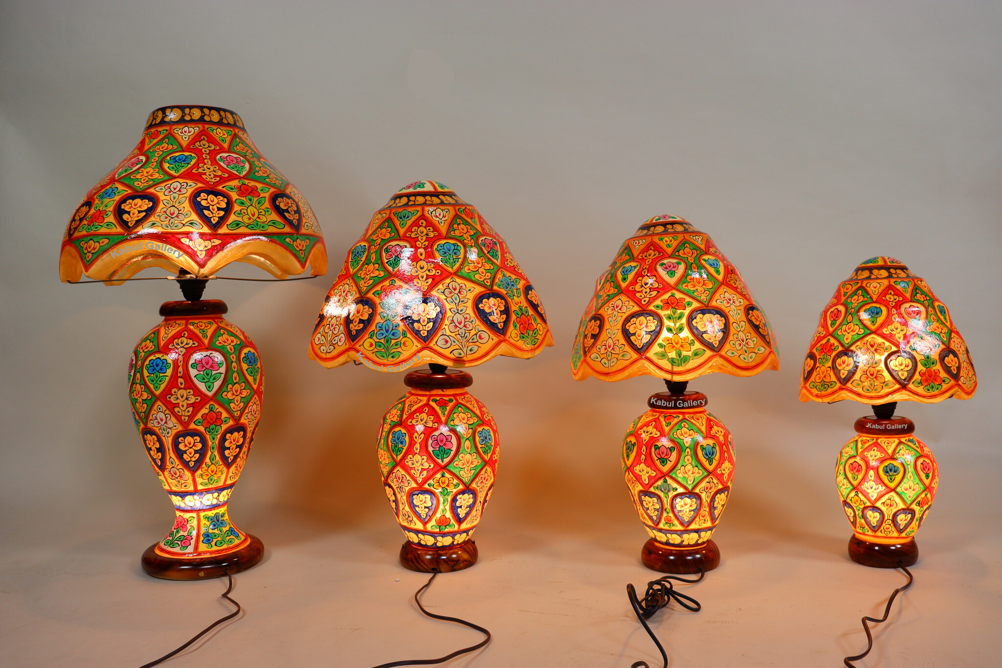 oriental hand made and  Hand Painted Camel Skin leather Lamp table lamp night lamp from Multan Pakistan 23/5
