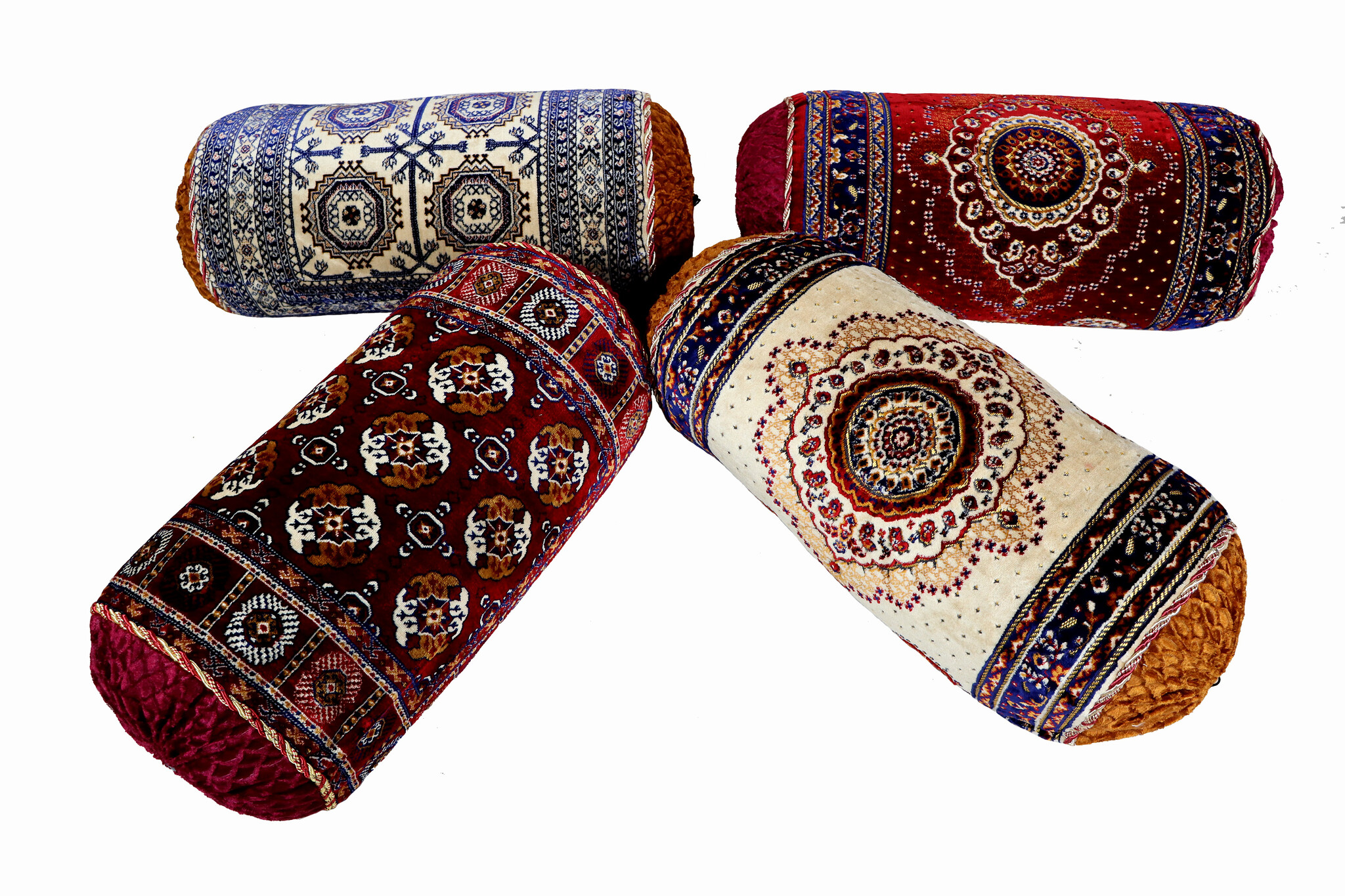 70x25 cm orientalische samtweiche Afghan Teppich nomaden Roll kissen Rollkissen Turkmen cushion 1001-nacht Nackenrolle BOLSTER (4 Motiven )