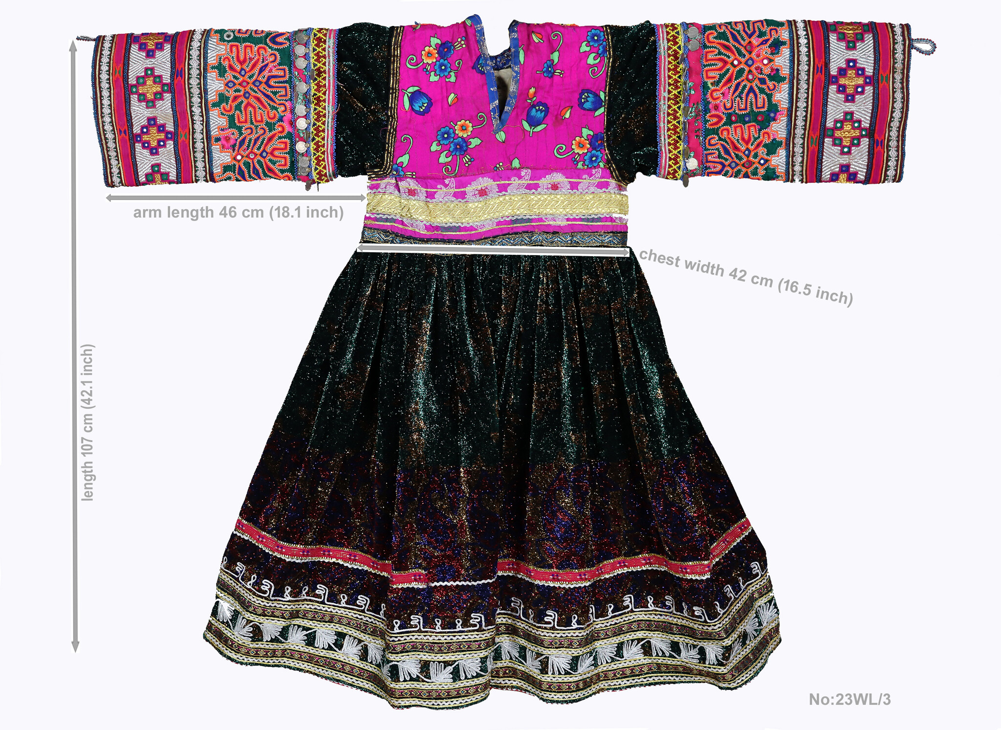 Antique Afghan embroidered nomadic Kuchi Ethnic  dress No: 23WL/3