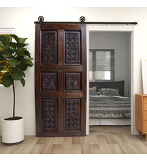 200x100 cm vintage orient solid wood handmade and hand carved  sliding door room door Barndoors door panel from Nuristan Afghanaistan  23/A