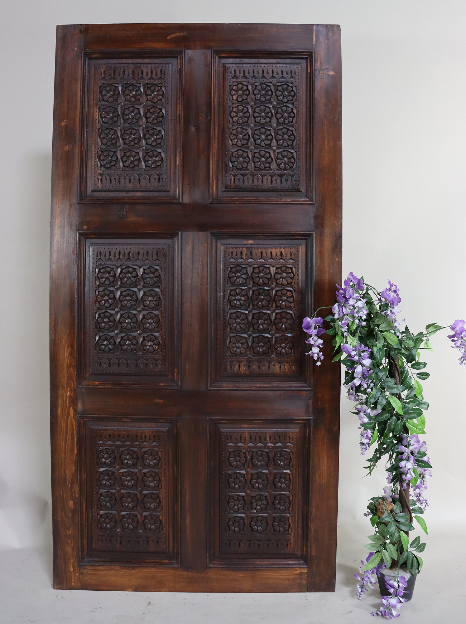 200x100 cm vintage orient solid wood handmade and hand carved  sliding door room door Barndoors door panel from Nuristan Afghanaistan  23/G