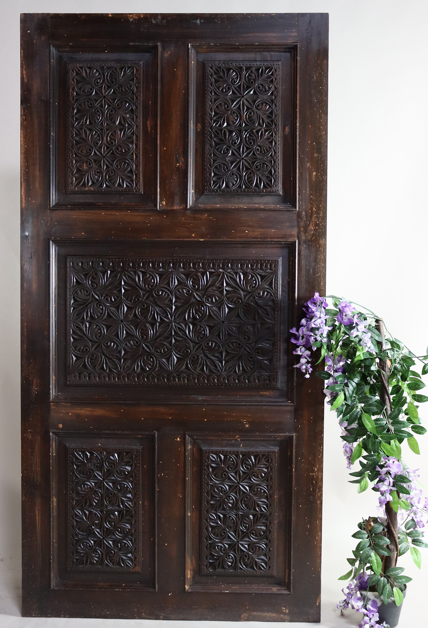 200x100 cm vintage orient solid wood handmade and hand carved  sliding door room door Barndoors door panel from Nuristan Afghanaistan  23/M