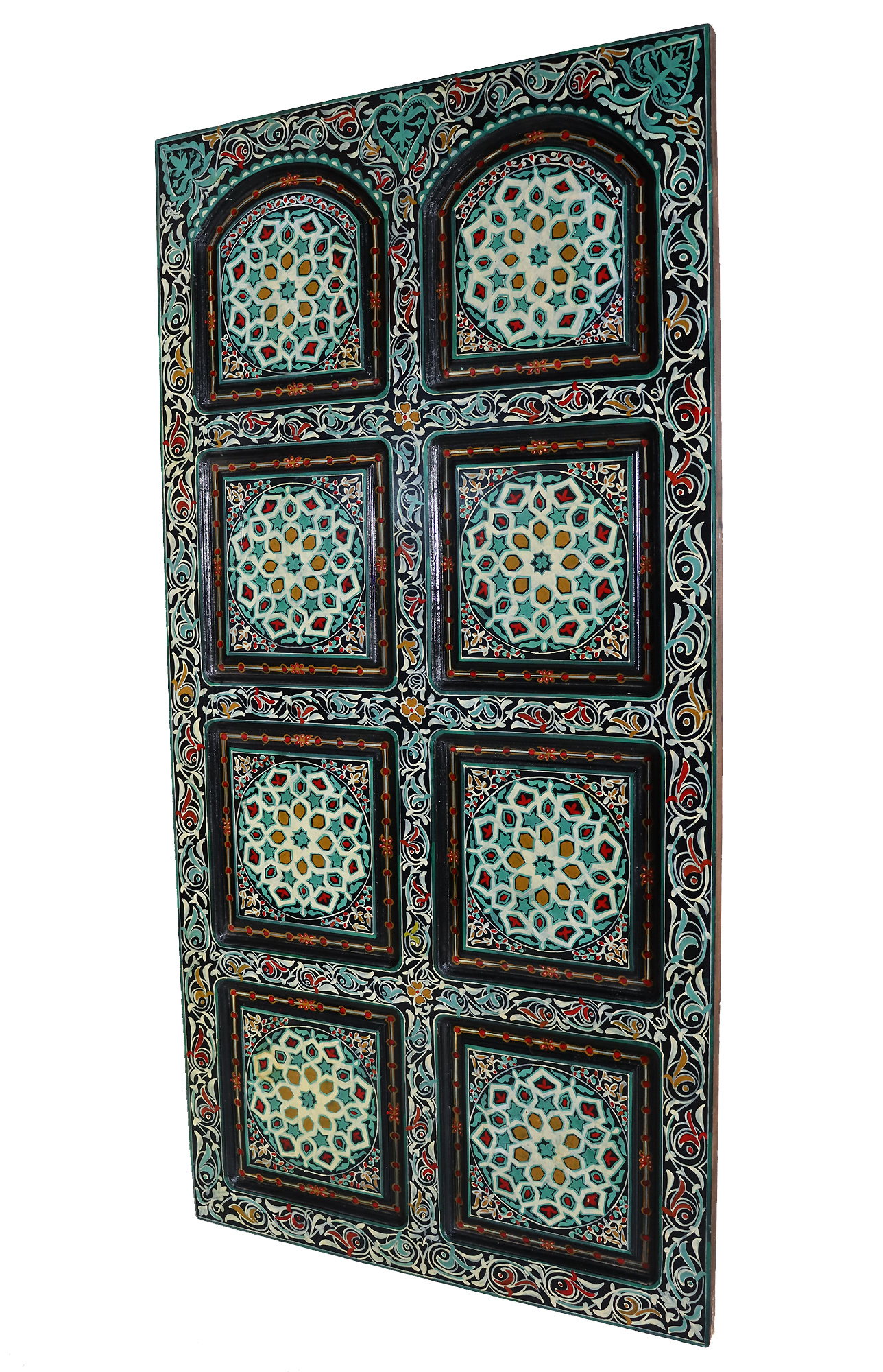 200x100 cm vintage orient solid wood handmade and hand painted  sliding door room door Barndoors door panel from  Afghanaistan  23/ Marokko