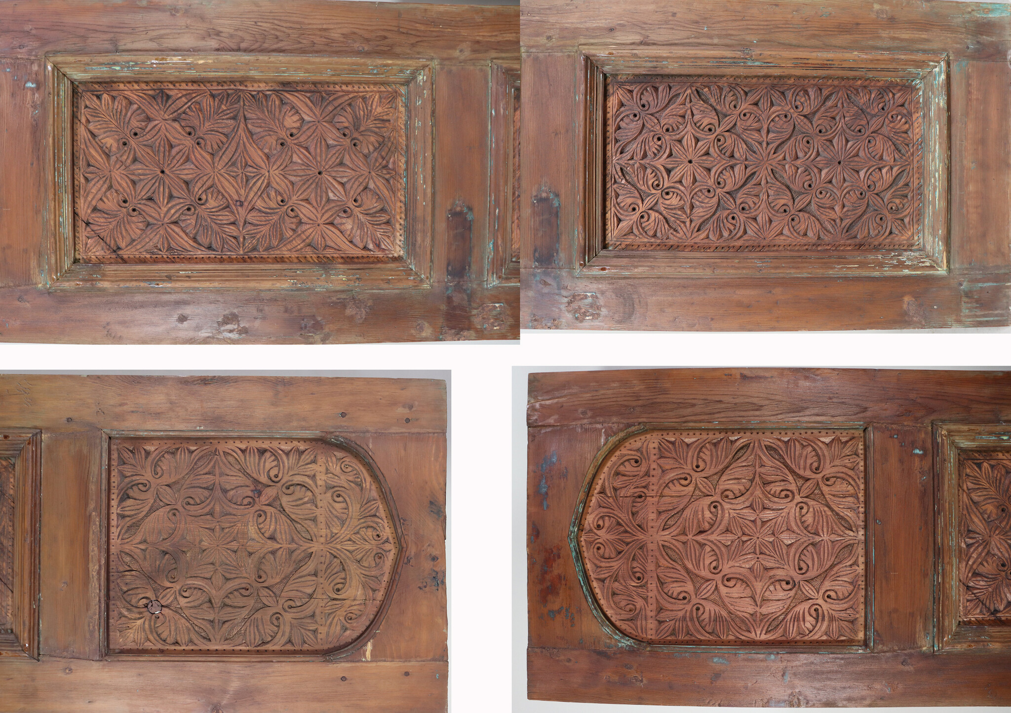 a couple of Antique orient solid wood handmade and hand carved  sliding door room door Barndoors door panel from Swat valley pakistan  23/S