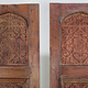 a couple of Antique orient solid wood handmade and hand carved  sliding door room door Barndoors door panel from Swat valley pakistan  23/S