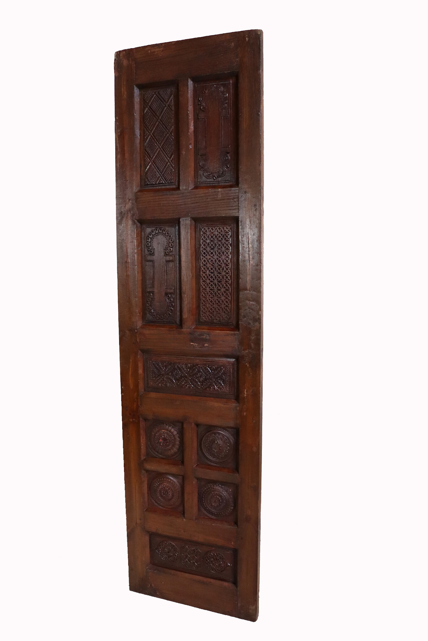 a couple of Antique orient solid wood handmade and hand carved sliding door room door Barndoors door panel from Swat valley pakistan 23/T