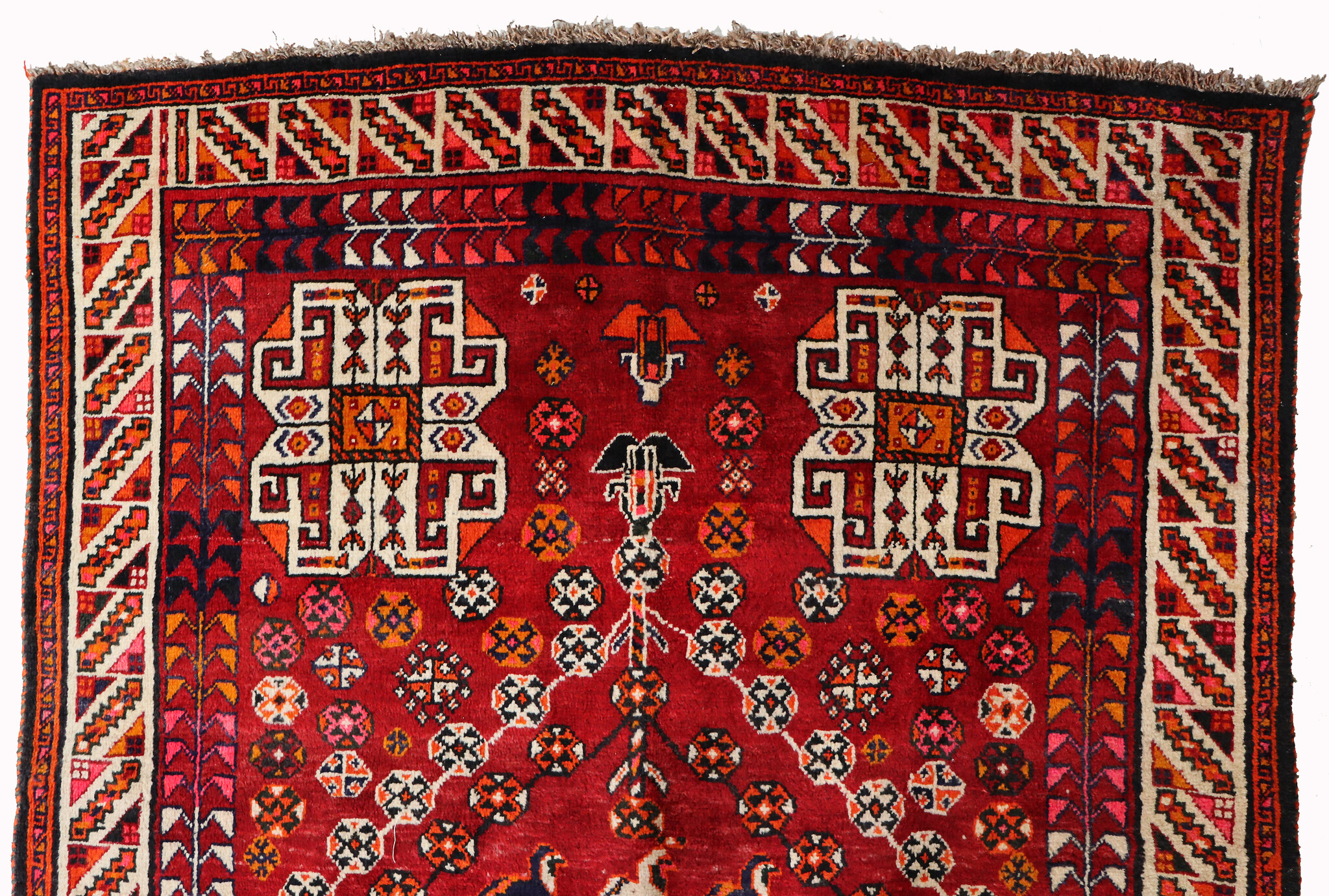 245x155 cm echt handgeknüpfte strapazierfähige vintag Nomaden Orientteppich aus reine Wolle Nr: 23/1
