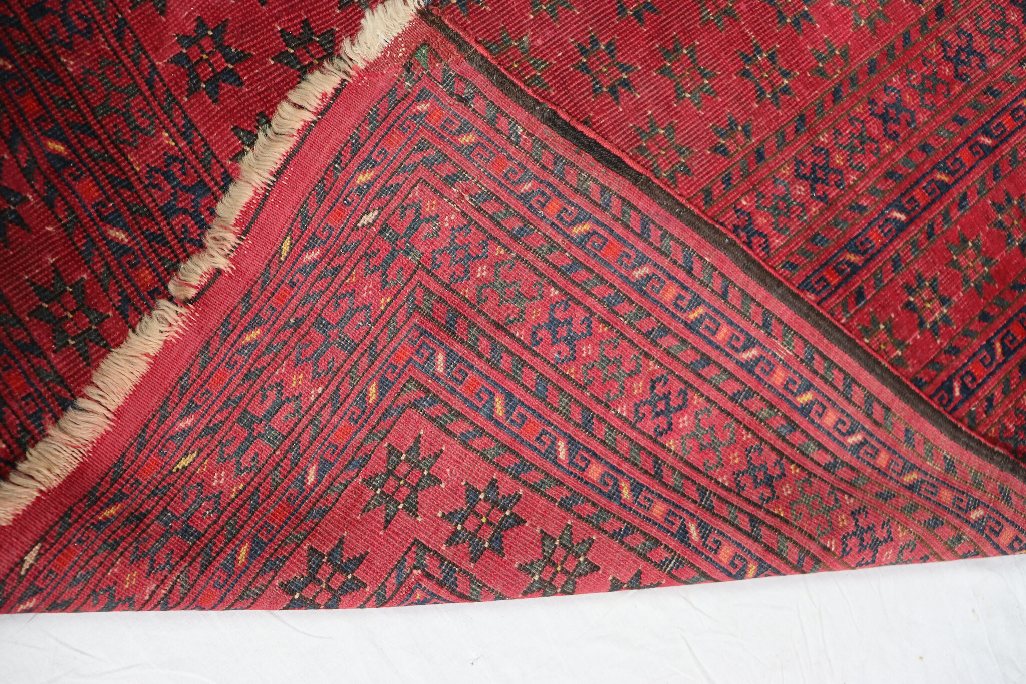 21.6x4 feet antique ersari hand-knotted antique turkmen runner bukhara oriental carpet 23/2