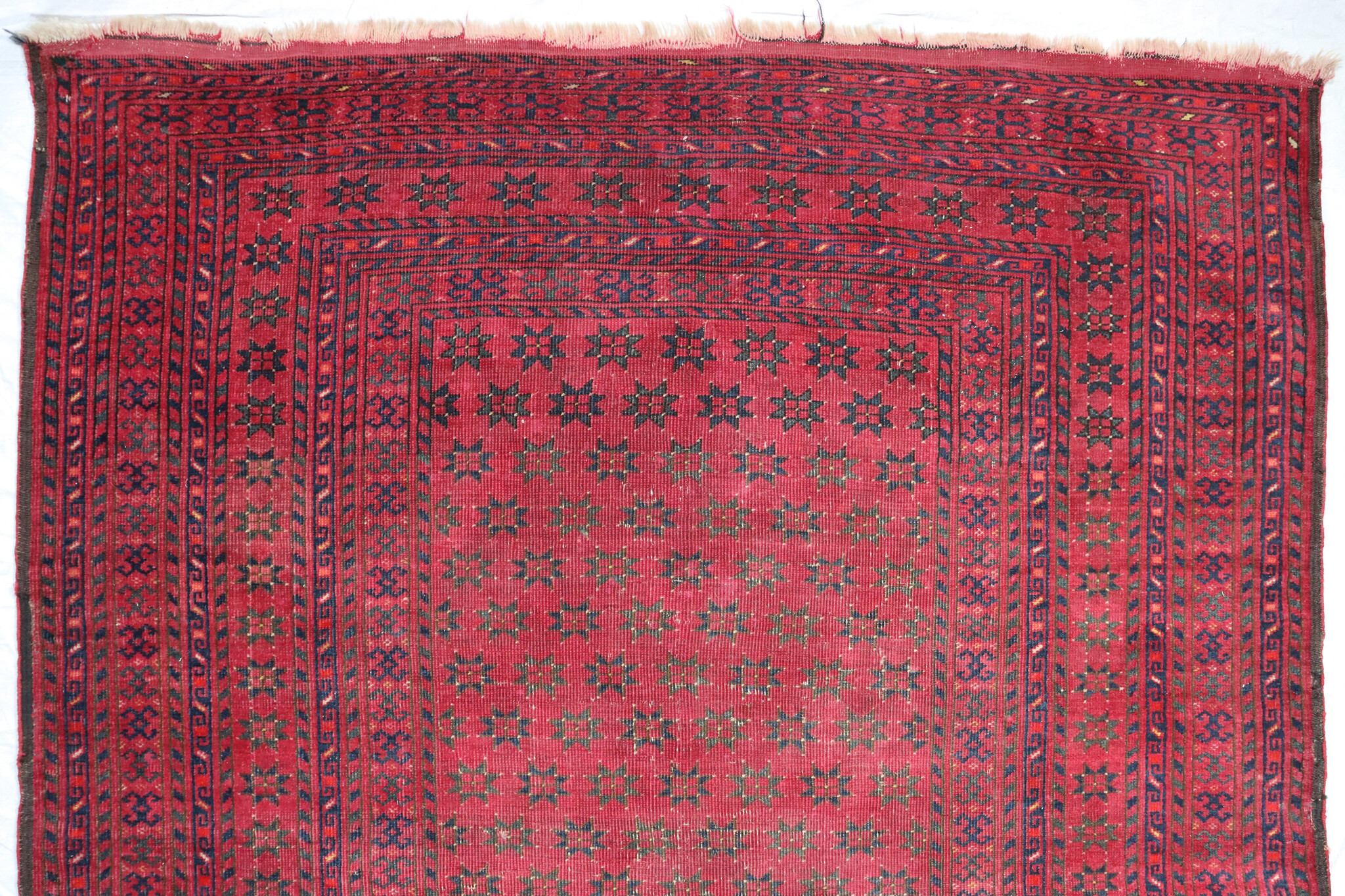 21.6x4 feet antique ersari hand-knotted antique turkmen runner bukhara oriental carpet 23/2