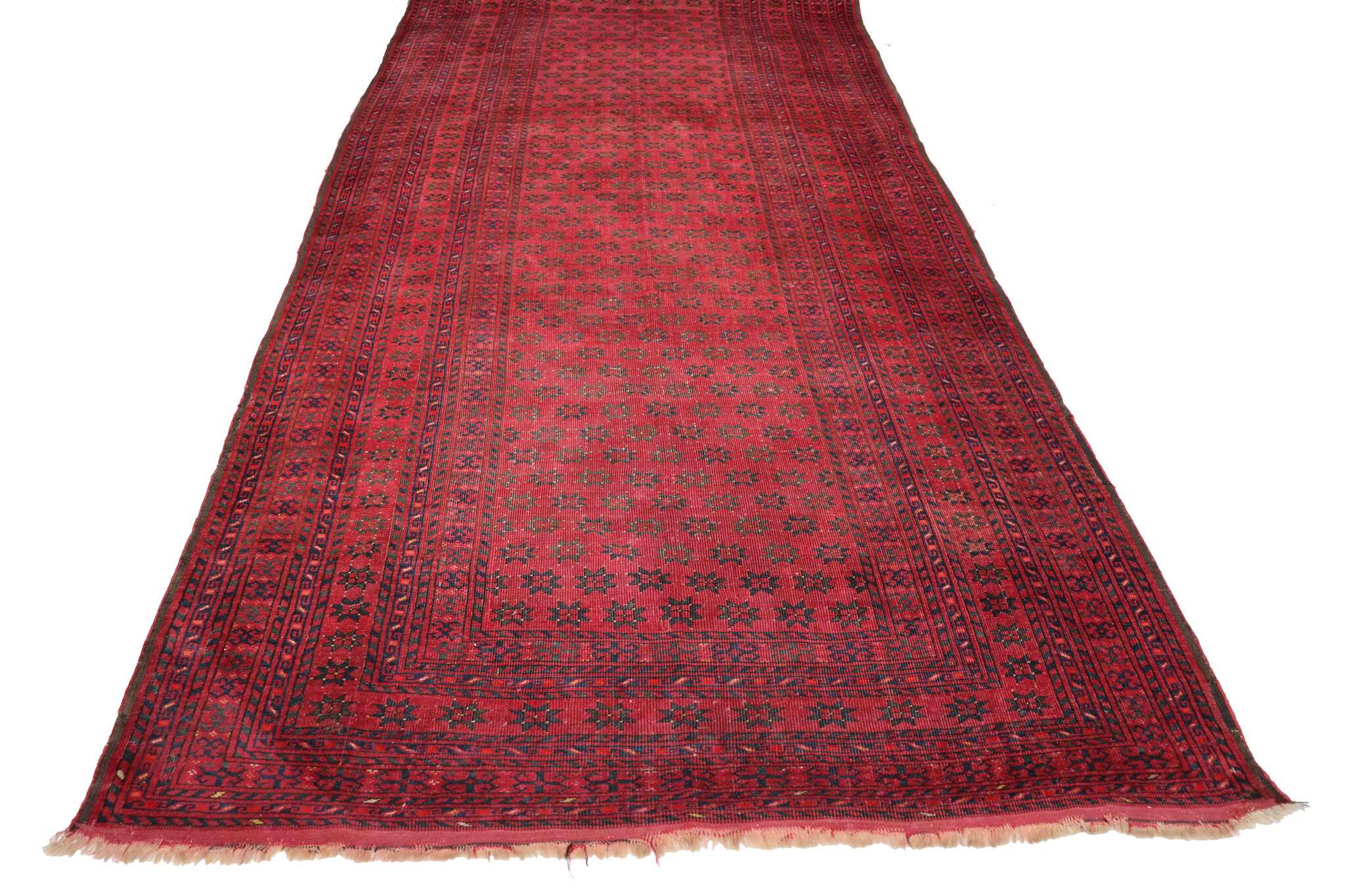 21.6x4 feet antique ersari hand-knotted antique turkmen runner bukhara oriental carpet 23/2