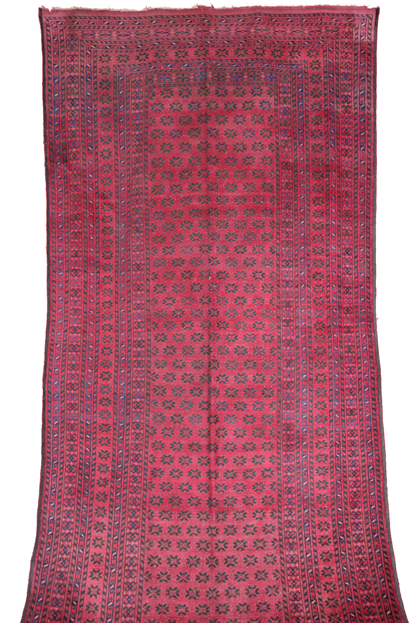 21.6x4 feet antique ersari hand-knotted antique turkmen runner bukhara oriental carpet 23/2