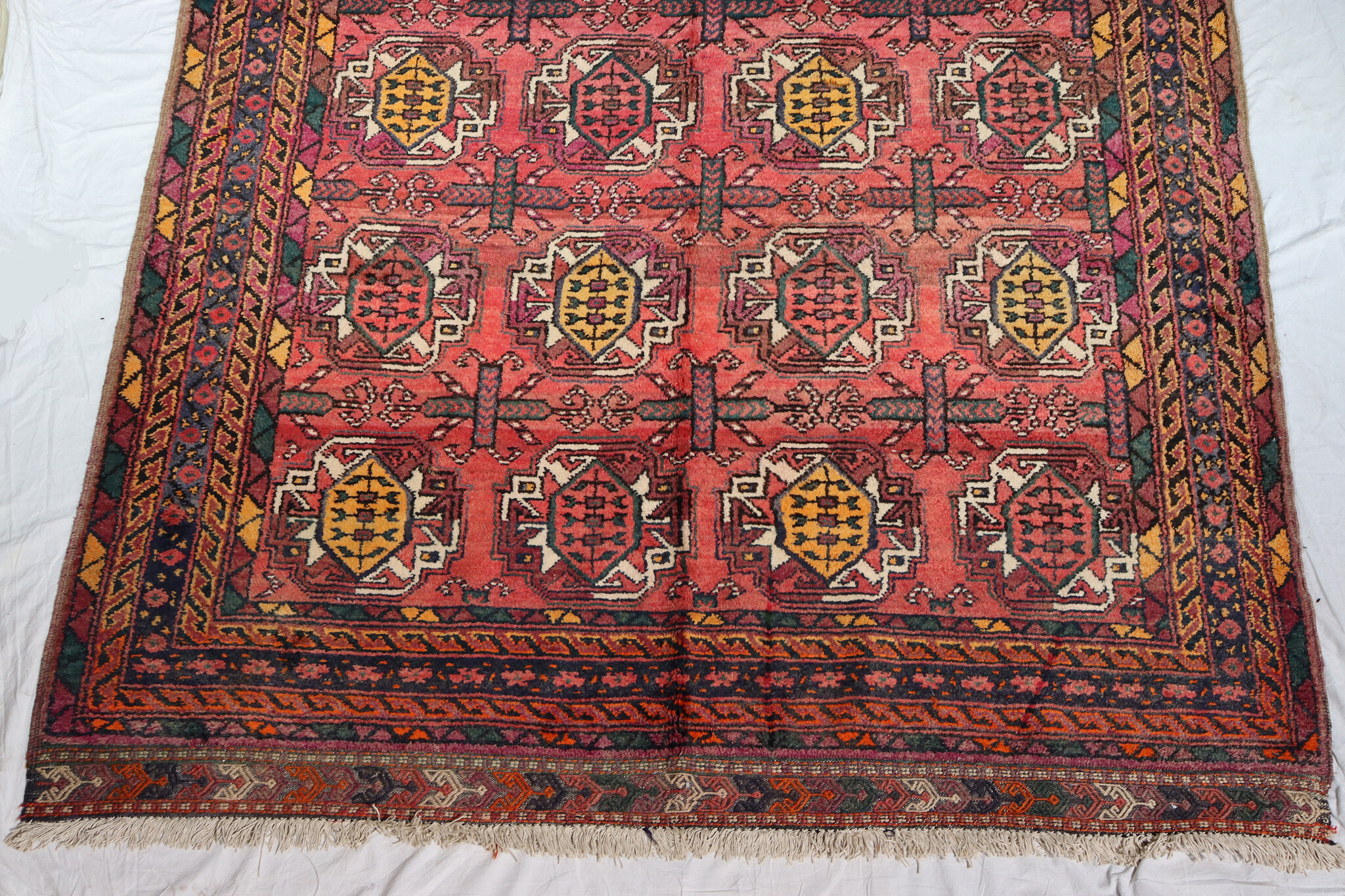 362x170 cm Vintage Oriental Hand Knotted  nomadic kurdish Rug Carpet  Damaged