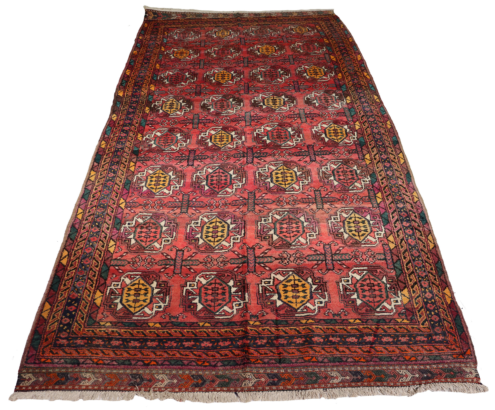 362x170 cm Vintage Oriental Hand Knotted  nomadic kurdish Rug Carpet  Damaged