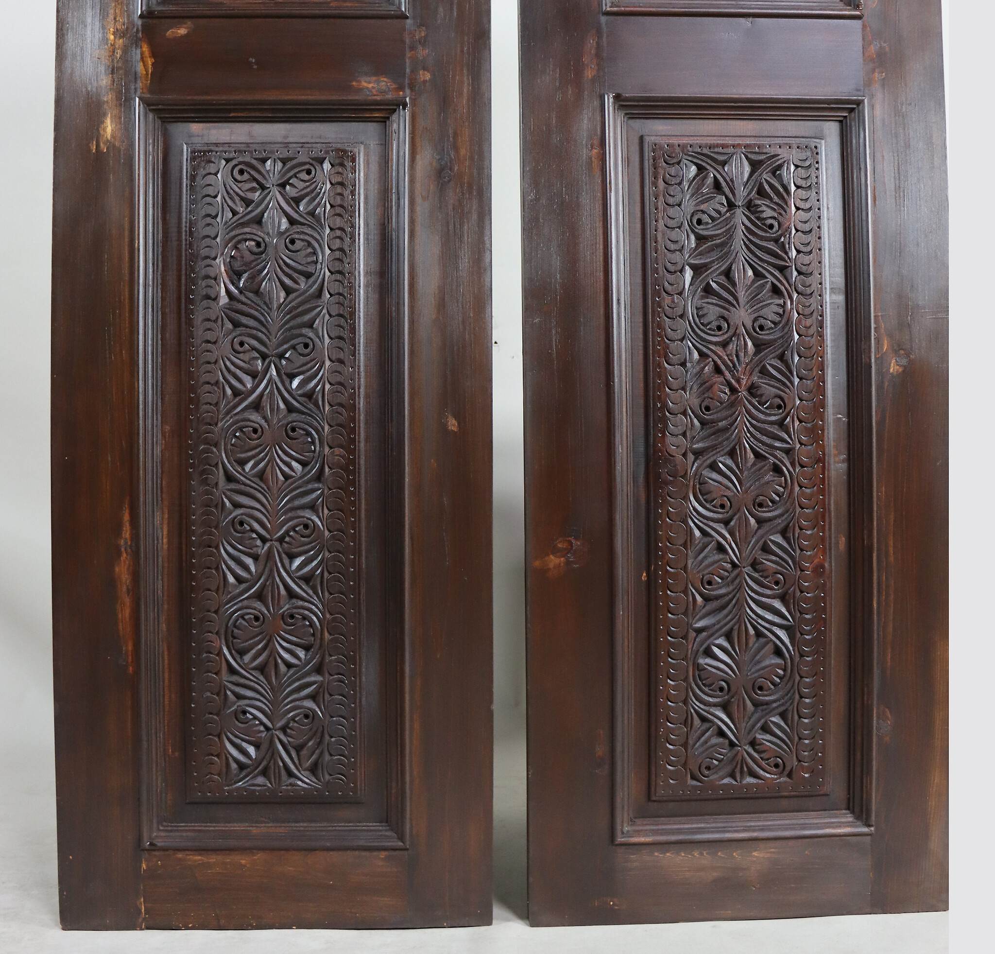 a couple 200x50 cm vintage orient solid wood handmade and hand carved  sliding door room door Barndoors door panel from Nuristan Afghanaistan  23/V