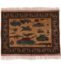 93x70 cm Afghan Kriegteppich Handgeknüpf Teppich Afghanistan 23/PK117