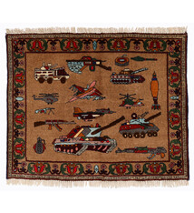 86x68 cm Afghan Kriegteppich Handgeknüpf Teppich Afghanistan 23/PK113