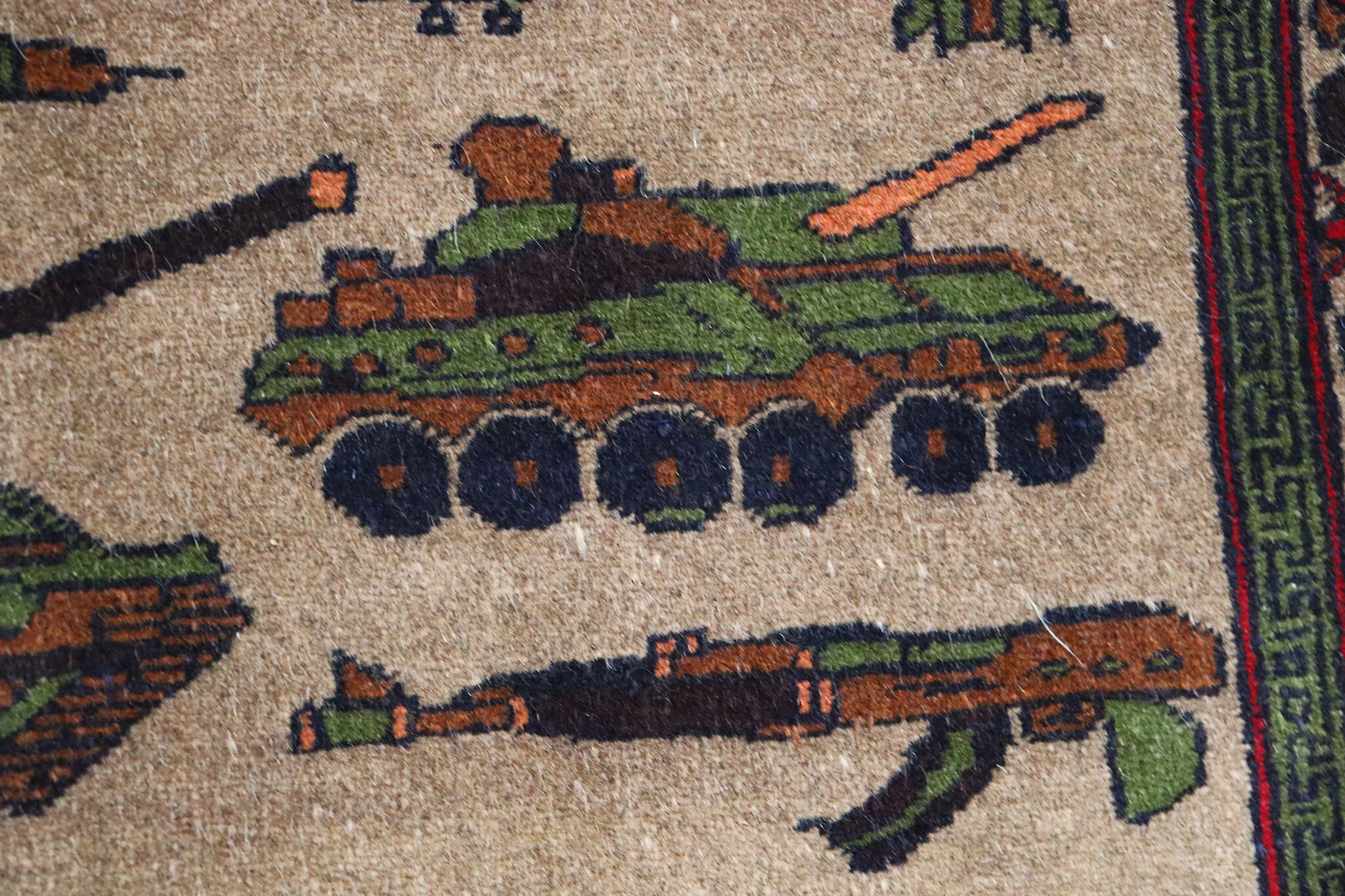 93x65 cm Afghan Kriegteppich Handgeknüpf Teppich Afghanistan 23/PK115