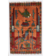 125x80 cm Afghan Kriegteppich Handgeknüpf Teppich Afghanistan 23/PK22