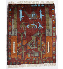 80x60 cm Afghan Kriegteppich Handgeknüpf Teppich Afghanistan 23/PK48
