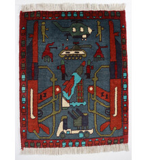 75x60 cm Afghan Kriegteppich Handgeknüpf Teppich Afghanistan 23/PK44