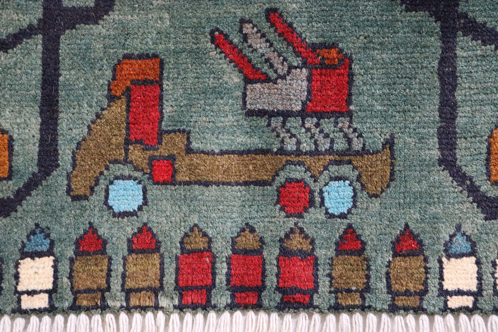 80x60 cm Afghan Kriegteppich Handgeknüpf Teppich Afghanistan 23/PK56