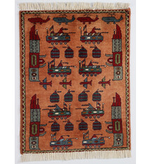 75x58 cm Afghan Kriegteppich Handgeknüpf Teppich Afghanistan 23/PK53