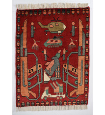 80x60 cm Afghan Kriegteppich Handgeknüpf Teppich Afghanistan 23/PK49