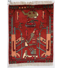 80x60 cm Afghan Kriegteppich Handgeknüpf Teppich Afghanistan 23/PK45