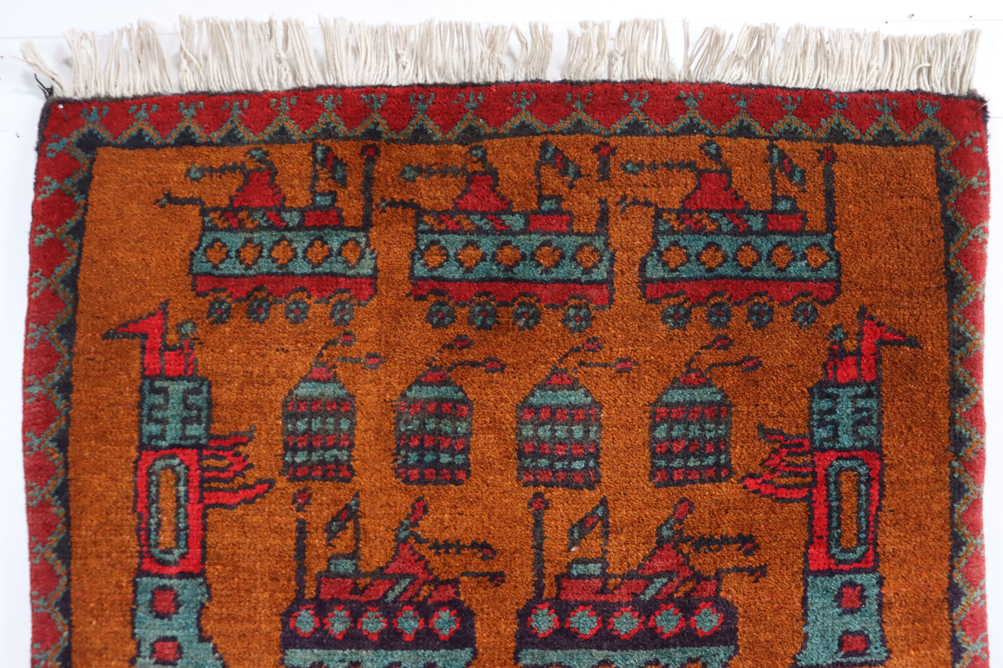 75x55 cm Afghan Kriegteppich Handgeknüpf Teppich Afghanistan 23/PK50